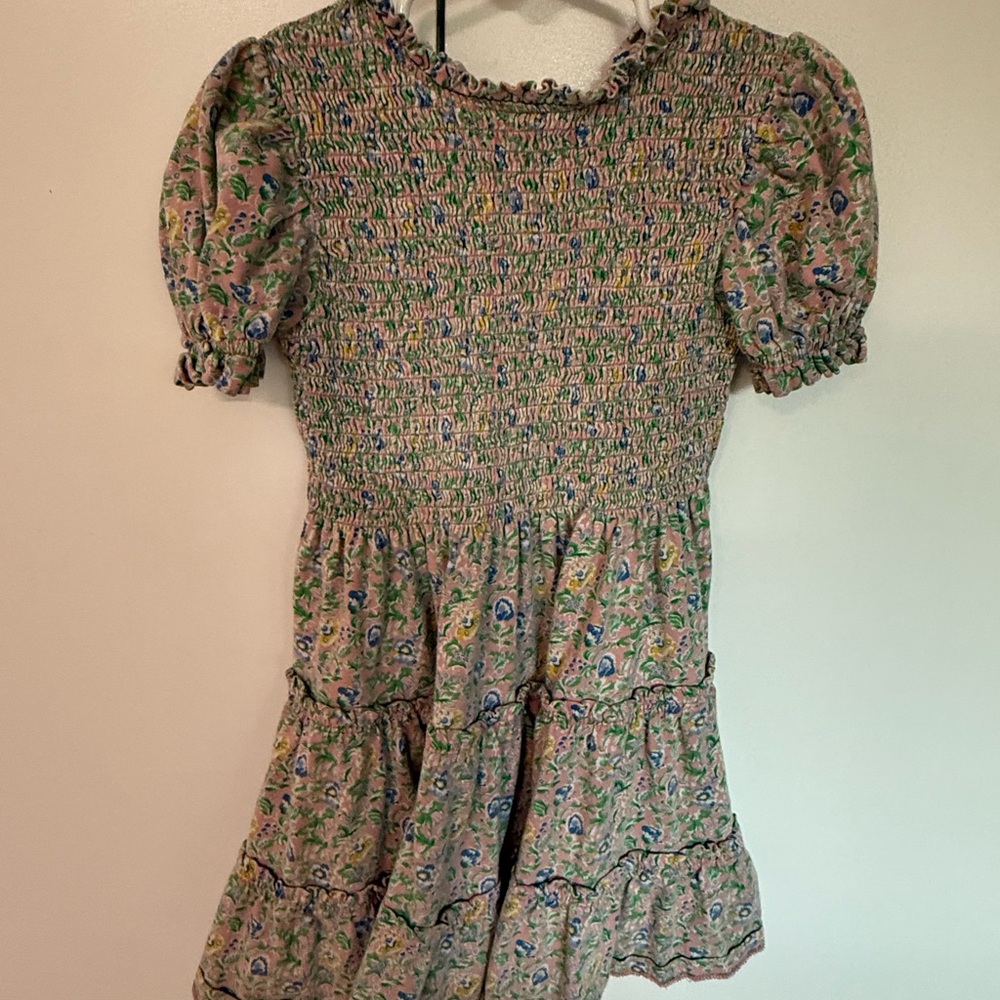 Polo by Ralph Lauren Green and Brown Puff Sleeve Sundress